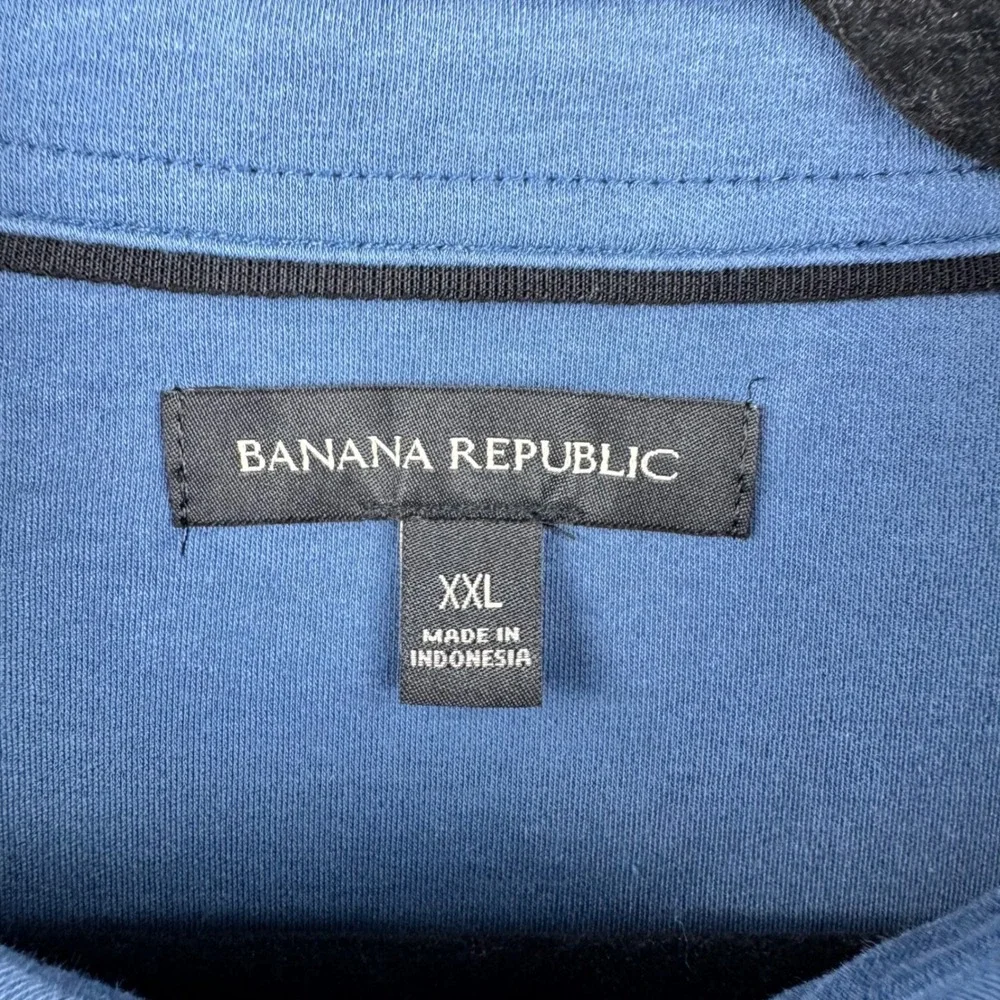 Banana Republic Polo‎ Shirt Mens XXL Blue Long Sleeve Cotton Casual Preppy Soft